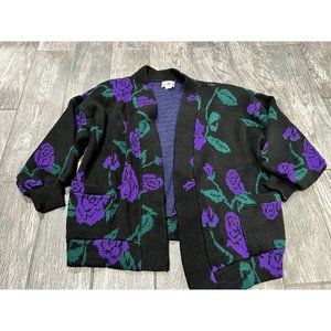 *VINTAGE* GENTLY USED ROSA FLORAL KNIT CARDIGAN- SIZE S